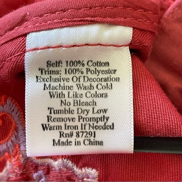 Johnny Was Paisley Floral Embroidered Twill Cotton Jacket Red Orange Medium - Picture 14 of 14